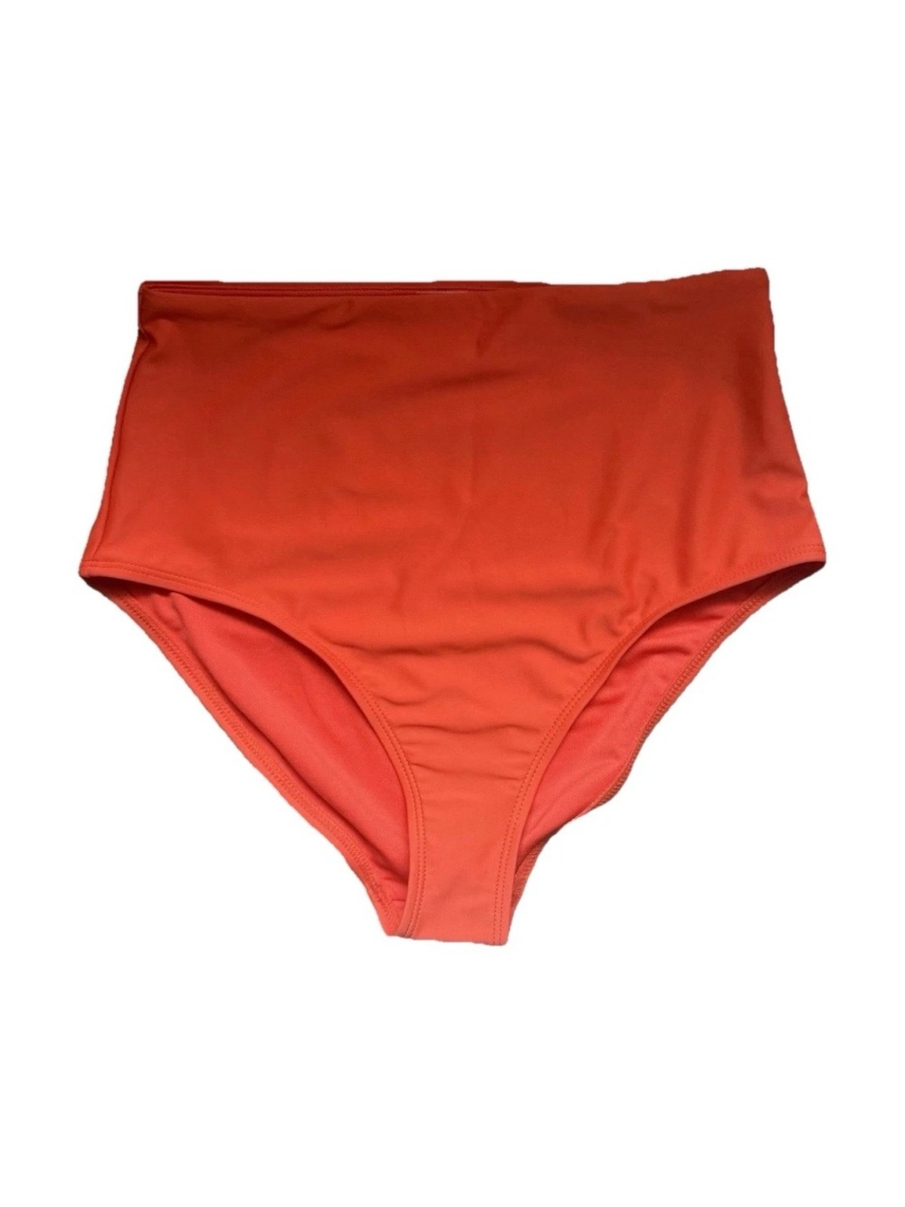Old Navy Women’s XS High-Waisted Bikini Swim Bottom Orange Solid Lined Stretch